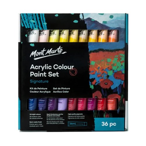 MONT MARTE PAINT SET Acyrlics 36 x 36ml Colour Tube